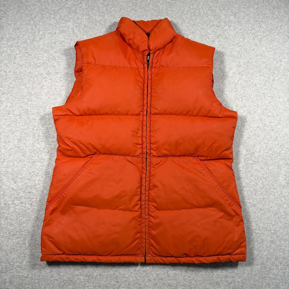 Vintage REI Co-op Puffer Vest Womens Large Orange Goose Down Quilted Full Zip